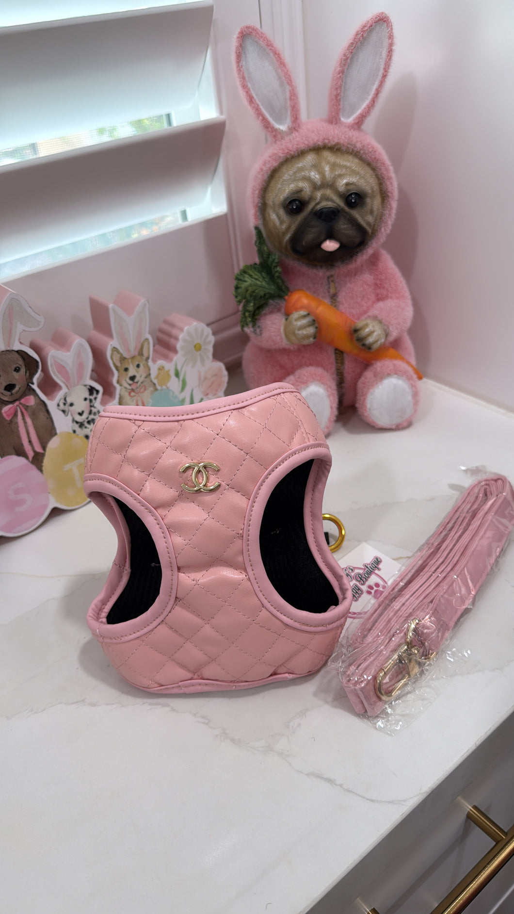 CC pink harness & leash