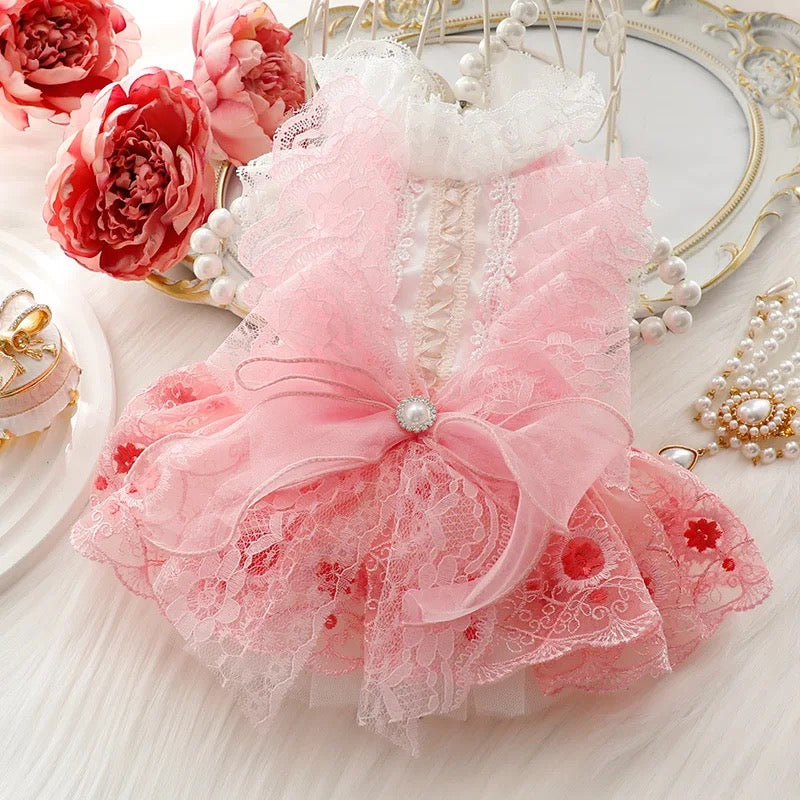 Fancy Easter Lace Pink Dress Haileys Doggy Boutique Fancy Easter Lace Pink Dress Haileys Doggy Boutique