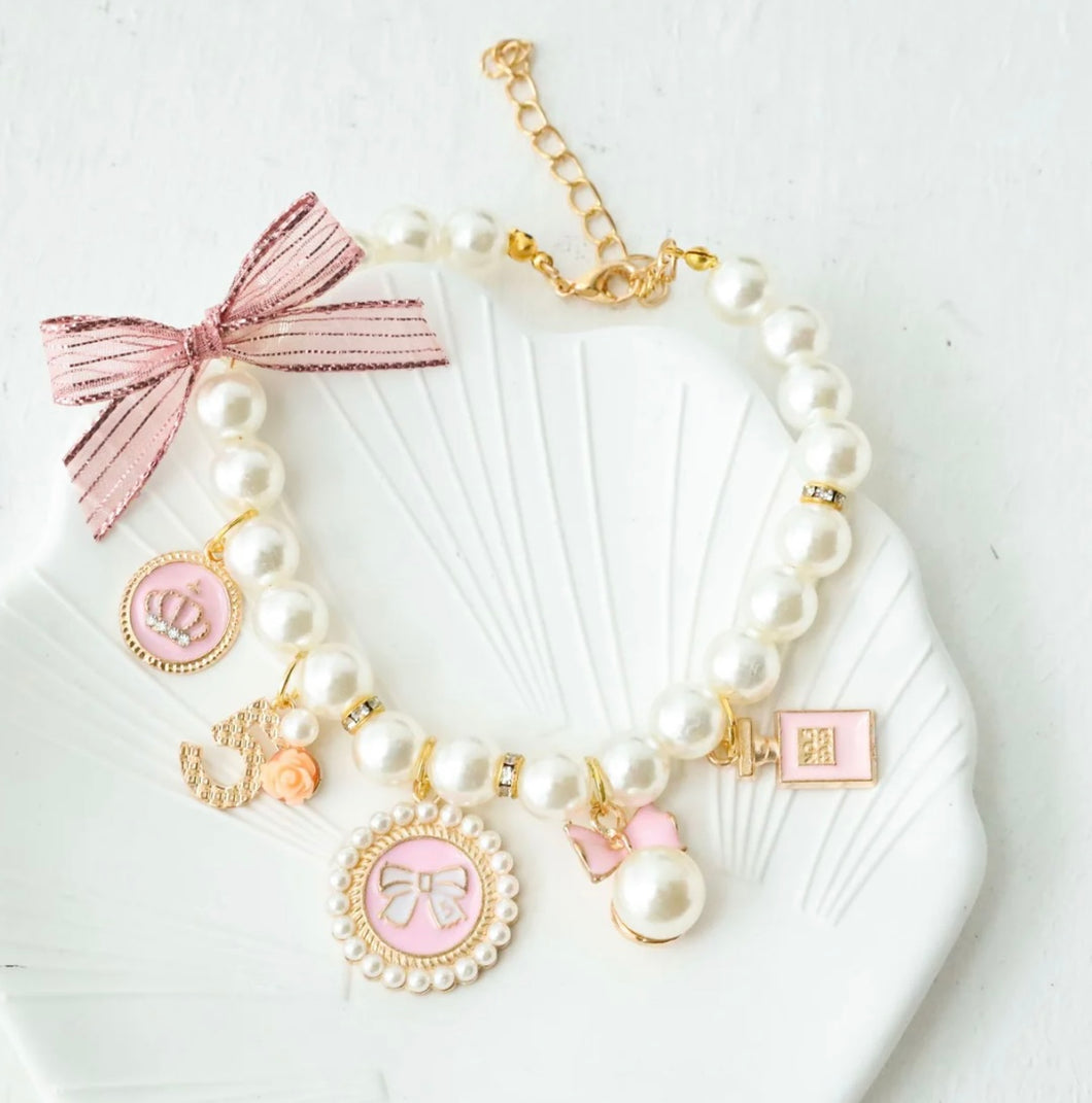 Coco pearl necklace Pink
