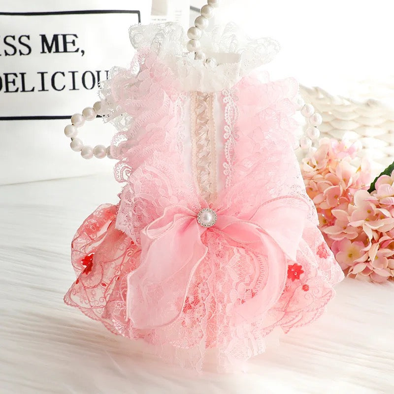 Fancy Easter Lace Pink Dress – Haileys Doggy Boutique