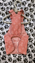 Load image into Gallery viewer, Pink denim overall doggy dress
